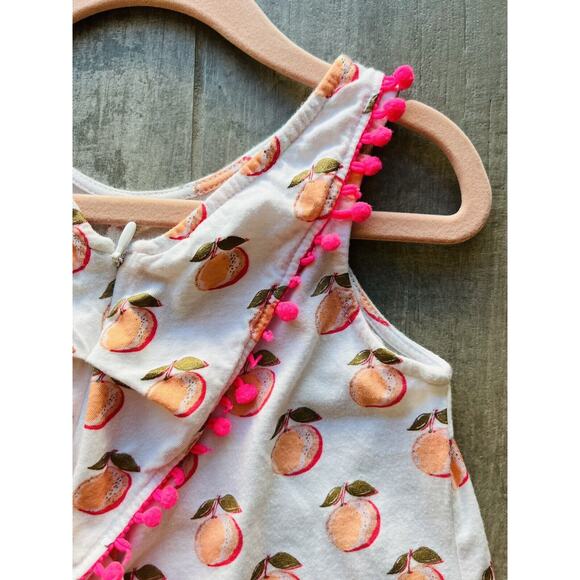 EGG BY SUSAN LAZAR Toddler Girl Printed Kiera Peach Cotton Romper Outfit 3T - Picture 7 of 8